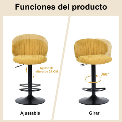 Juego de 2 Bancos para Barra Ajustables y Giratorios Amarillo Otoño - imagen 7