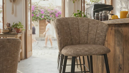 Cyber FurnitureR Conjunto de 2 sillas de Bar de Cocina Beige