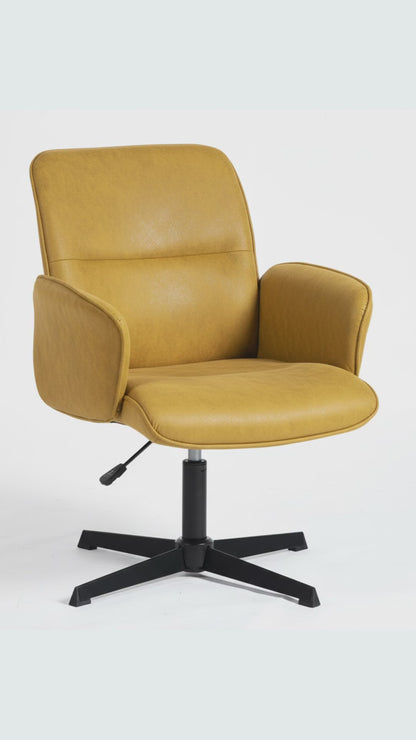 Cyber FurnitureR Silla Cruzada, Silla de Oficina Ergonómica Amarilla