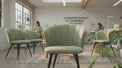 Cyber FurnitureR Juego de 2 Sillas de Comedor Verde
