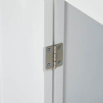 Gabinete de Piso de Almacenamiento de Baño Independiente con Puerta de Persiana Doble y Estante Ajustable Blanco