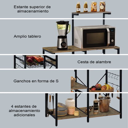Estante de Cocina para Panadería, Barra de Café Marrón