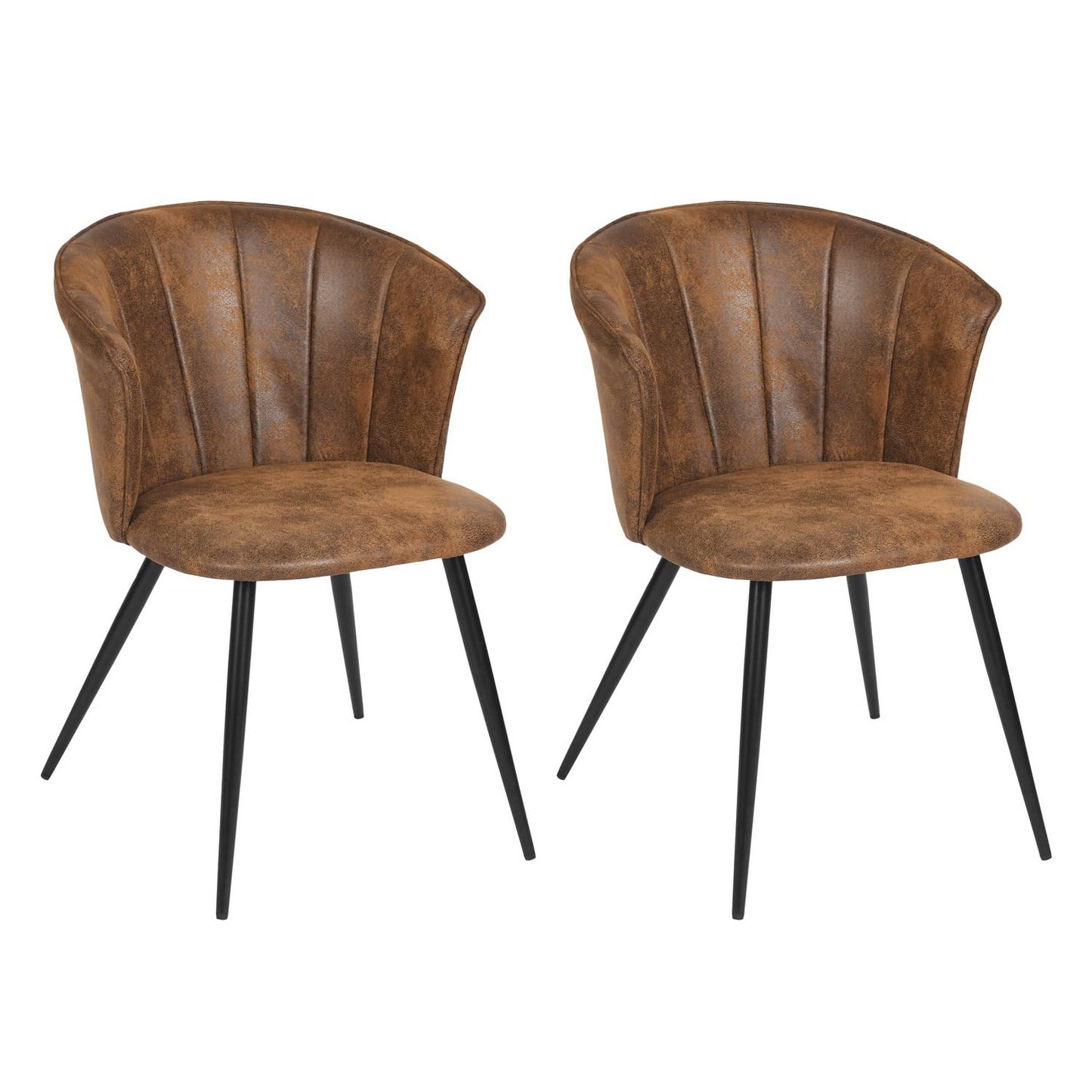 Set de 2 Sillas Vintage Modernas Tapizadas en Suede Café