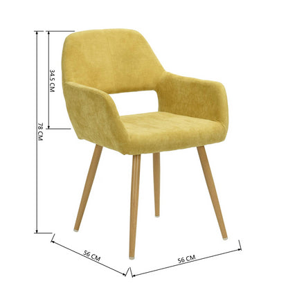 Set de 2 Sillas con Descansabrazos - Amarillo