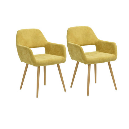 Set de 2 Sillas con Descansabrazos - Amarillo
