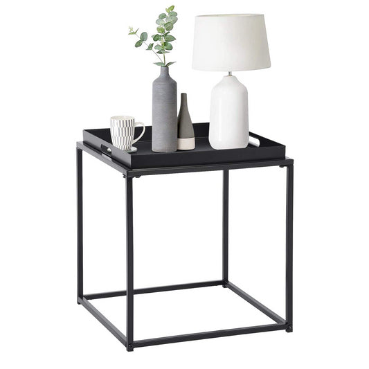 Mesa Auxiliar de Metal Completa Negro